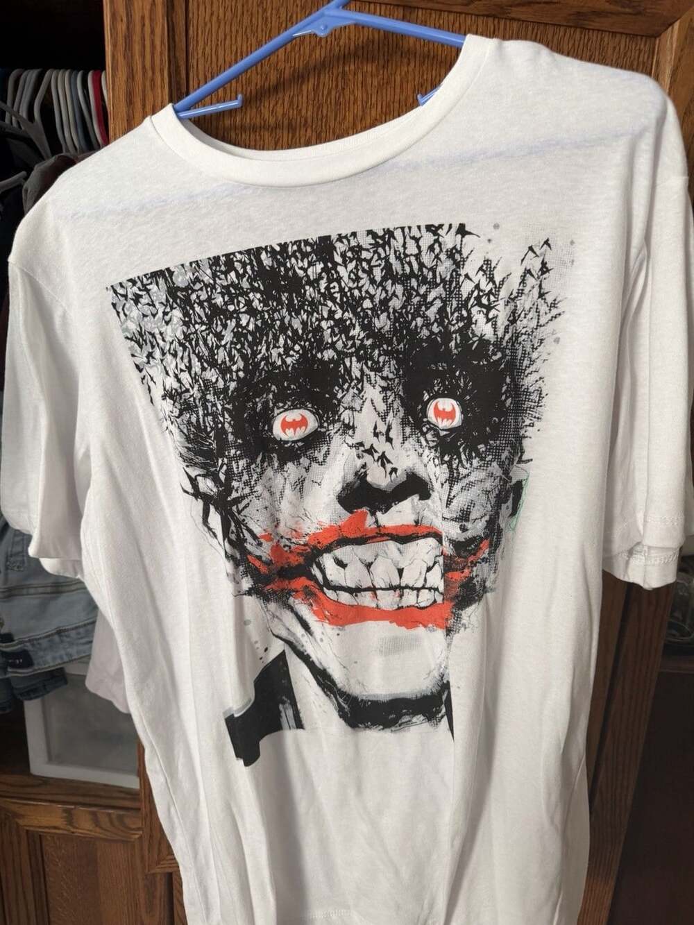 NEW Batman Joker T-Shirt Men’s (L) White DC Licensed Cotton Blend nwt